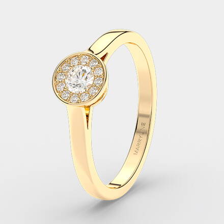 Zásnubný prsteň zo žltého zlata so zirkónmi r206