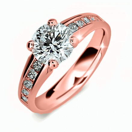 Zásnubný prsteň z ružového zlata DF2088 r