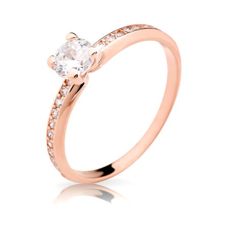 Dámsky prsteň z ružového zlata so zirkónmi Z6709r