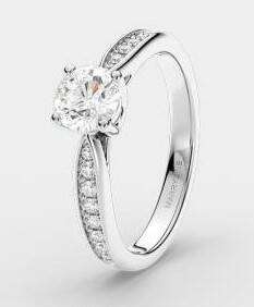 Snubný prsteň s diamantom 0,688 ct biele zlato R202b 
