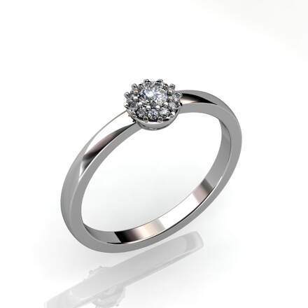 Snubný prsteň z bieleho zlata s diamantmi R213 0,143 ct + darčekové balenie zdarma 