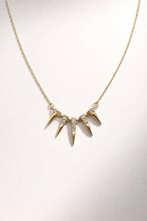 Dámska zlatá retiazka s príveskom v tvare hrotov AUR12 