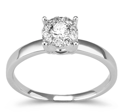 Dámsky prsteň z bieleho zlata s briliantmi 401918