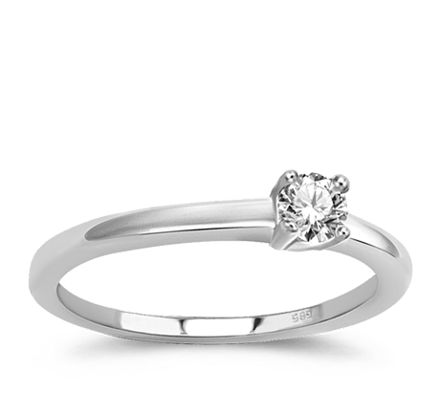 Dámsky prsteň z bieleho zlata RN402274  0,22ct