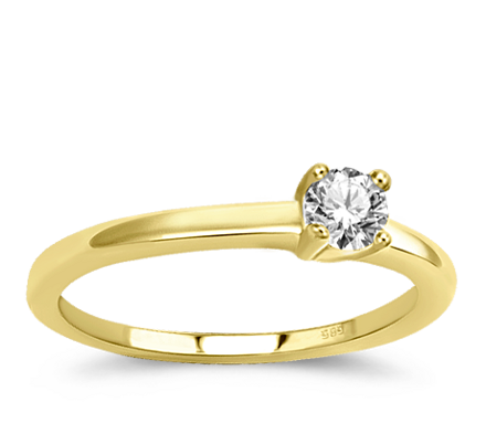 Dámsky prsteň zo žltého zlata s briliantom 402275