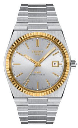 Hodinky TISSOT PRX POWERMATIC 80, zlatá 18k luneta T931.407.41.031.01