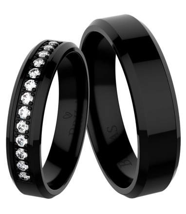 Čierne obrúčky z ocele BA03